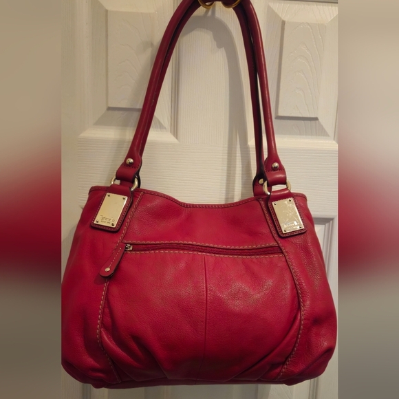 Tignanello Deep Red Leather Handbag - Picture 2 of 9